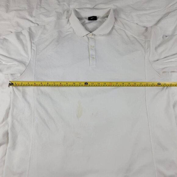 Nike Golf Mens 2XL White Dri-Fit Polo Shirt Polyester Sports Casual Outdoors - Picture 7 of 10